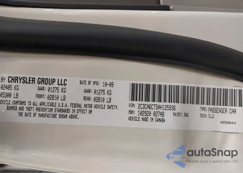 2010 Chrysler 300C Hemi из США, поврежденный, VIN 2C3CA6CT5AH125936